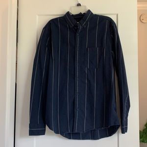 American Eagle Mens Lg Striped Button Up